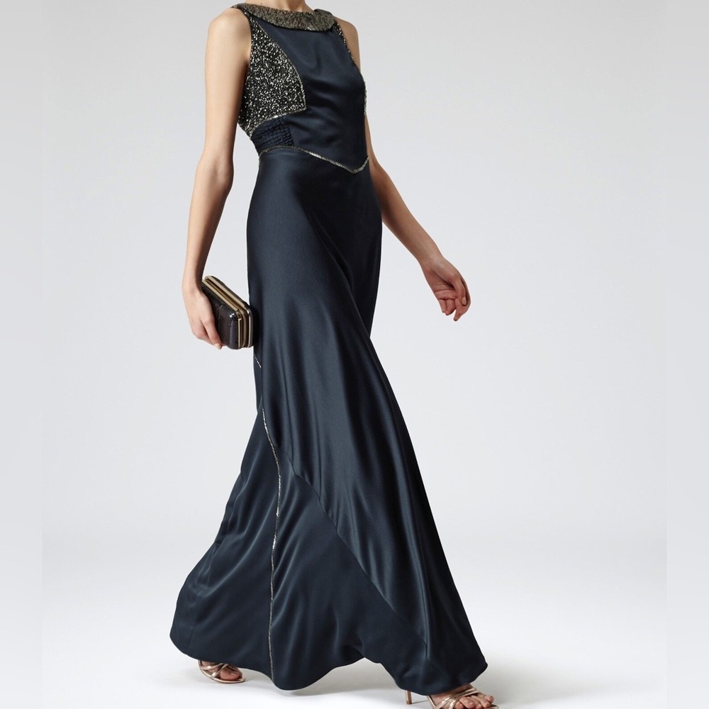 Reiss Antibel Beaded Formal Gown